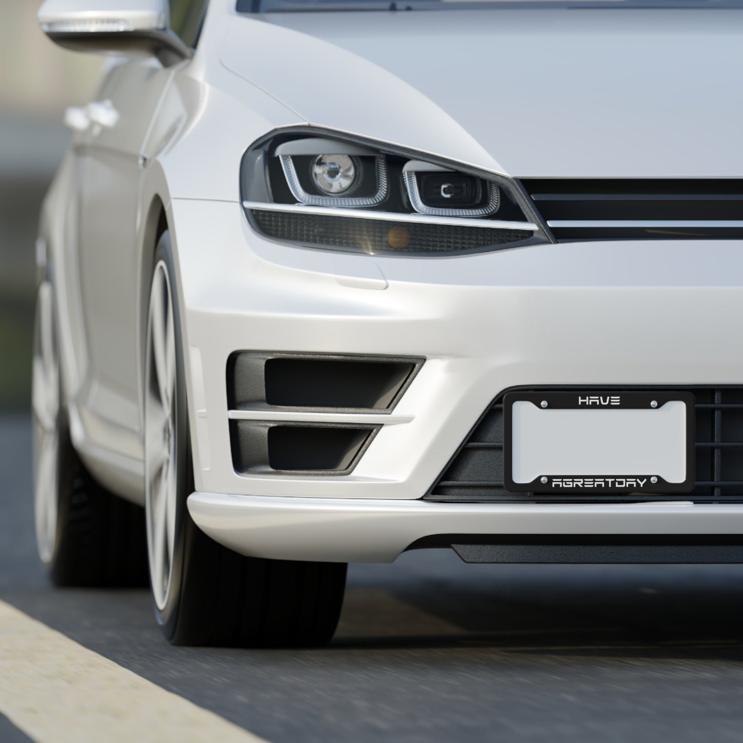 Have Agreatday White/Black Tesla License Plate Frame