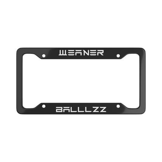 Weaner Balllzz White/Black Tesla License Plate Frame