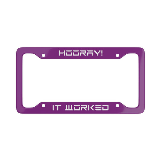 Hooray! It worked White/Purple Tesla License Plate Frame