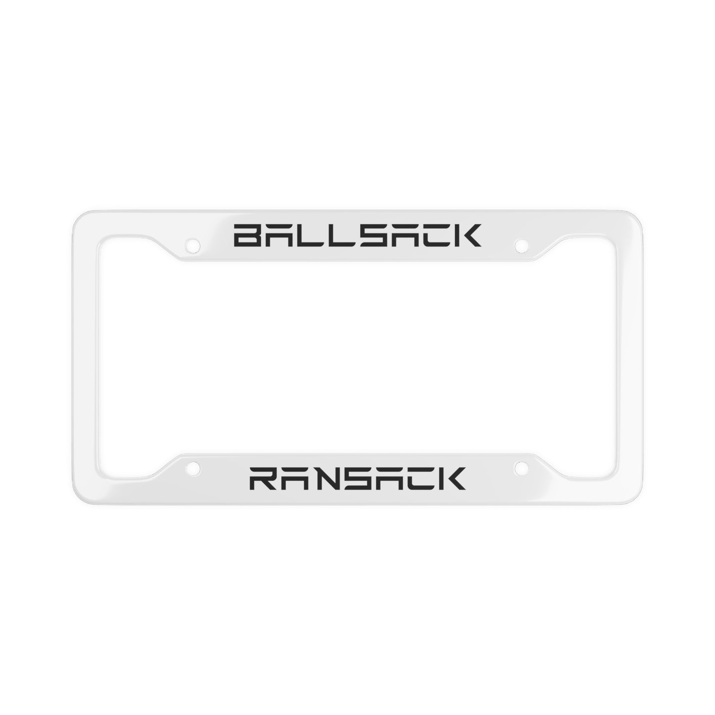 Ballsack Ransack Black/White Tesla License Plate Frame