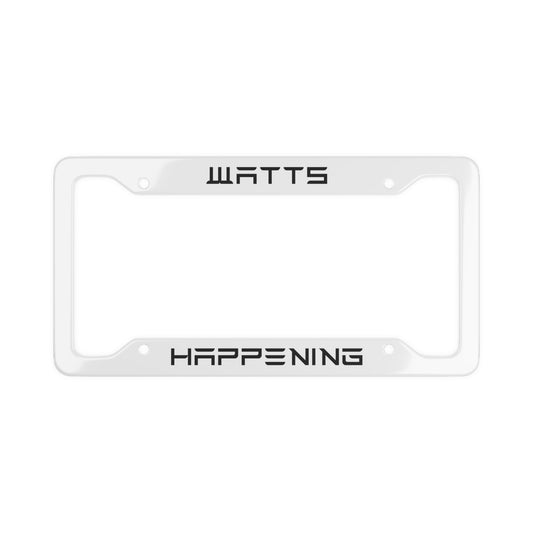 Watts Happening Black/White Tesla License Plate Frame