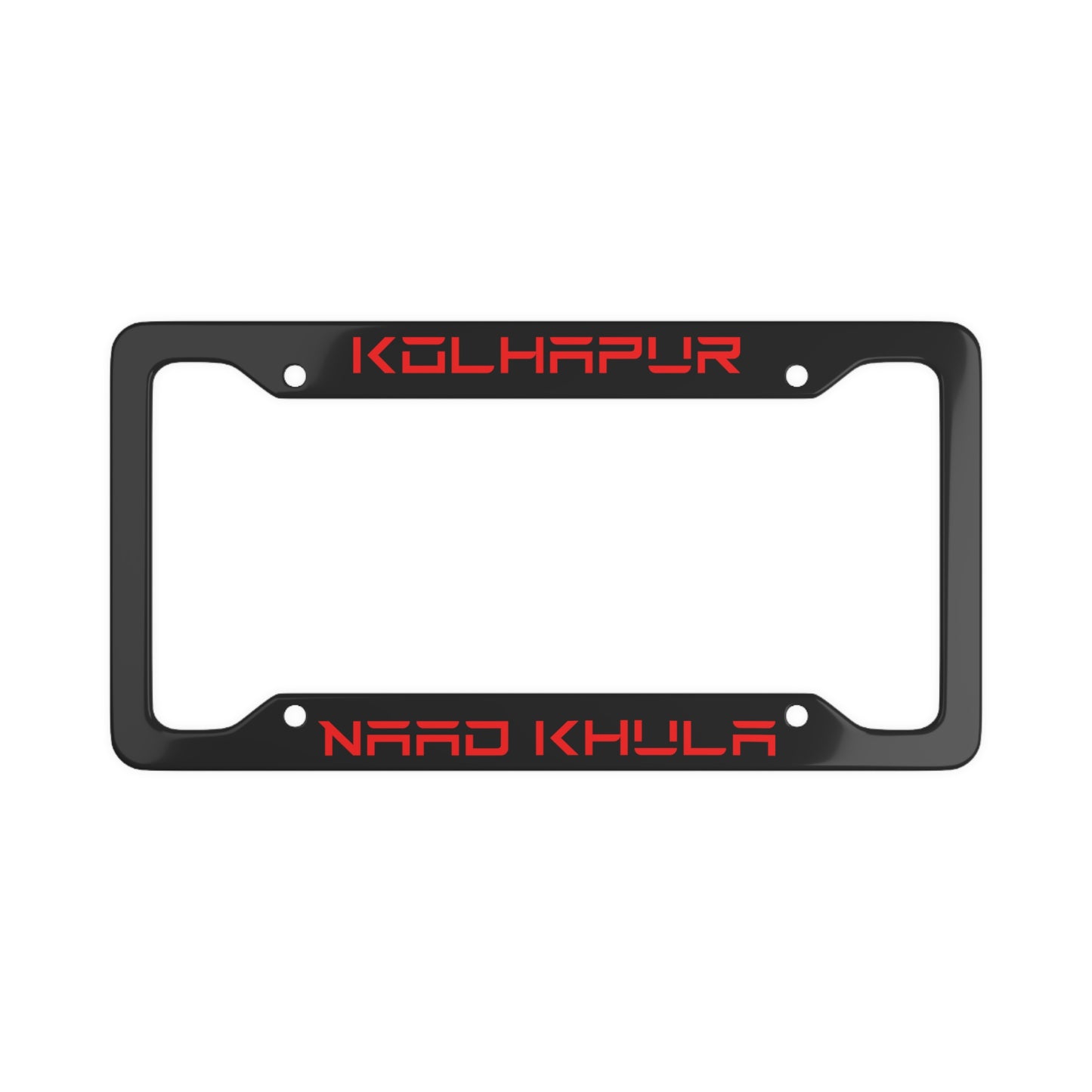 Kolhapur Naad Khula Red/Black Tesla License Plate Frame