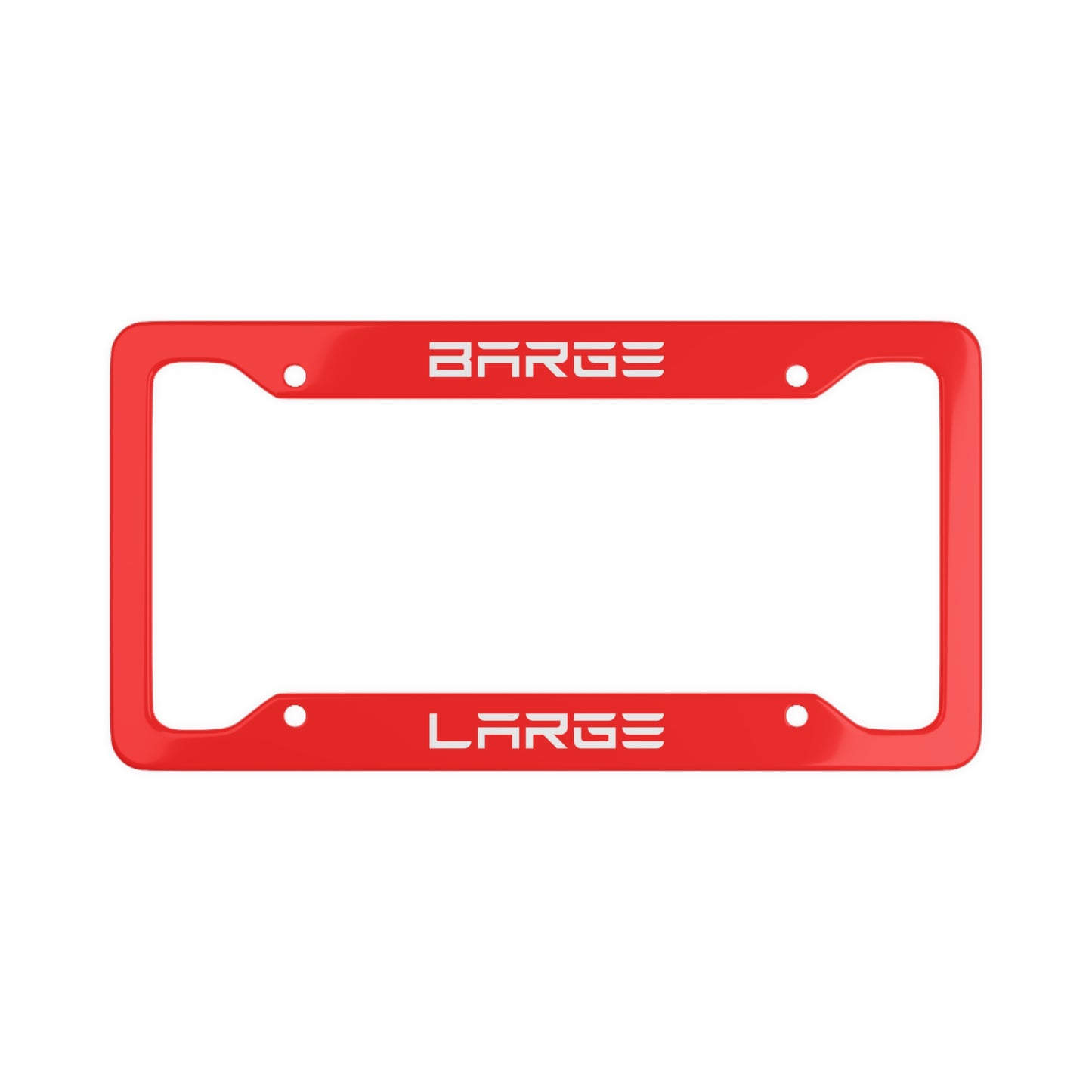 Barge Large White/Red Tesla License Plate Frame