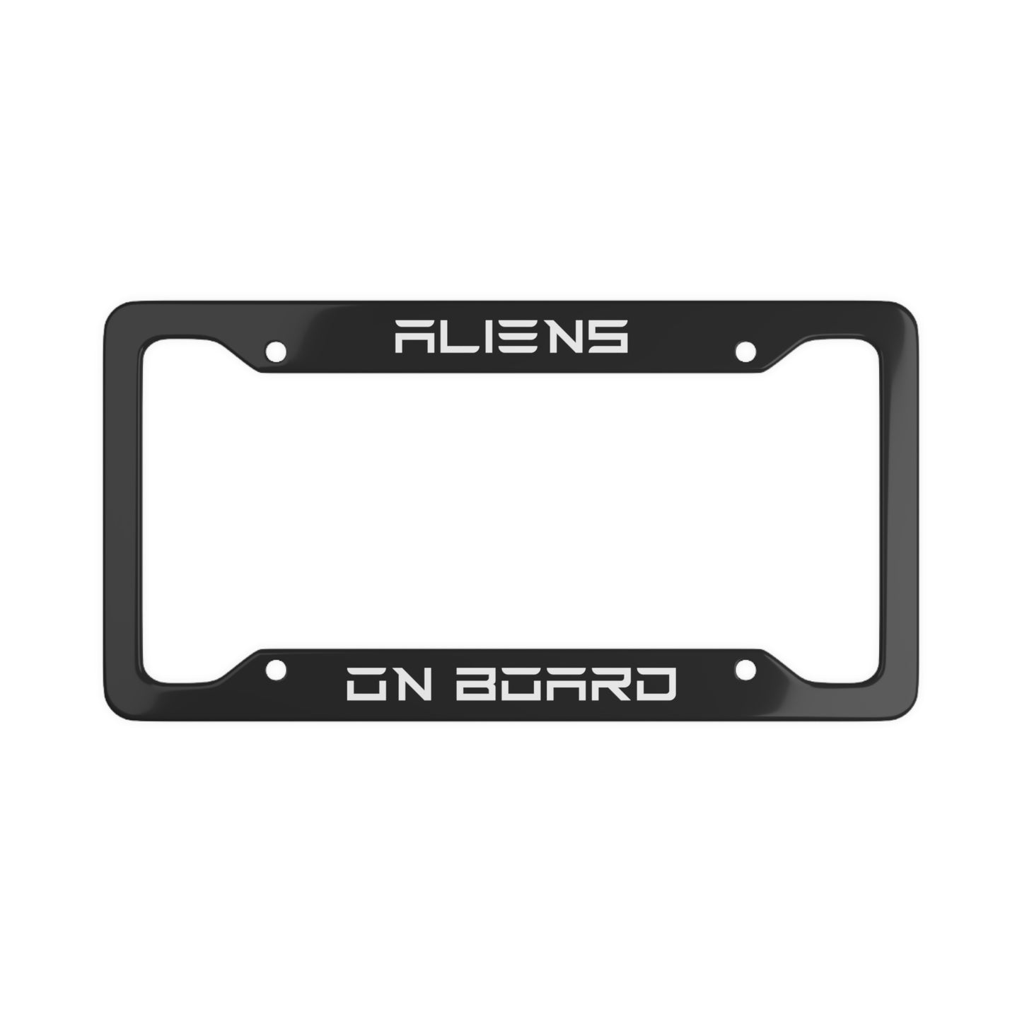 Aliens on Board Tesla License Plate Frame