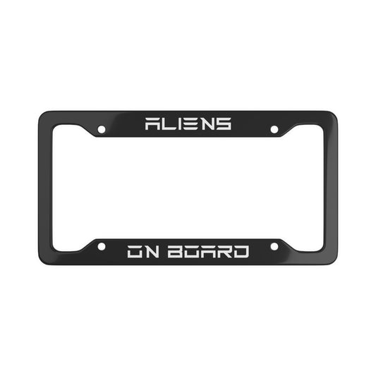 Aliens on Board Tesla License Plate Frame