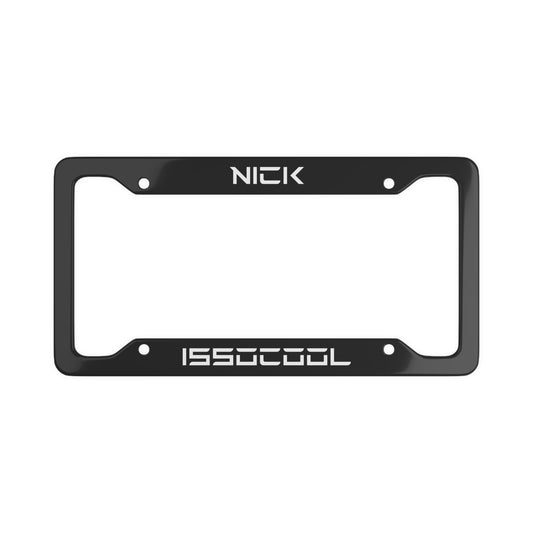 Nick Issocool White/Black Tesla License Plate Frame