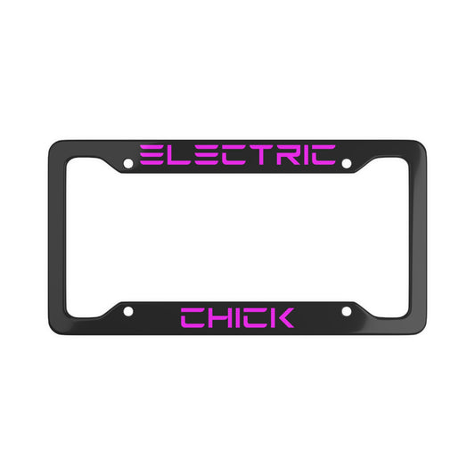 Electric Chick Tesla License Plate Frame